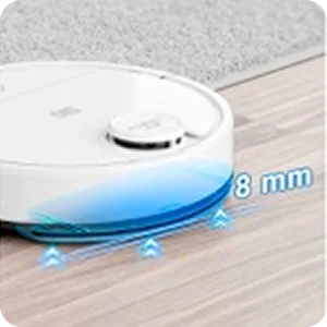 HOBOT LEGEE Q10 Pro demonstrating 7000Pa suction power cleaning debris
