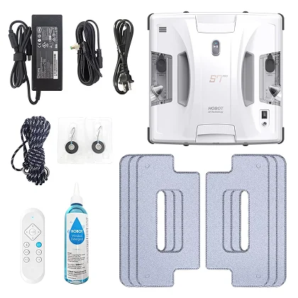 HOBOT S7 Pro complete box contents showing all included accessories and components