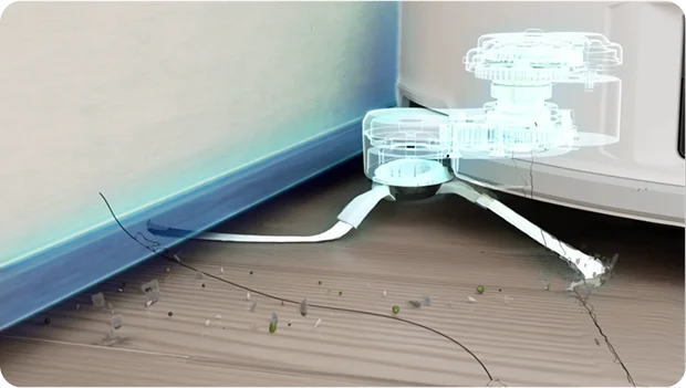 Robot vacuum cleaning corner