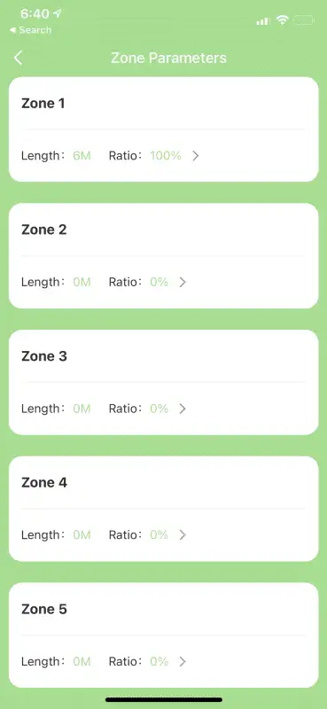 Zone Parameters