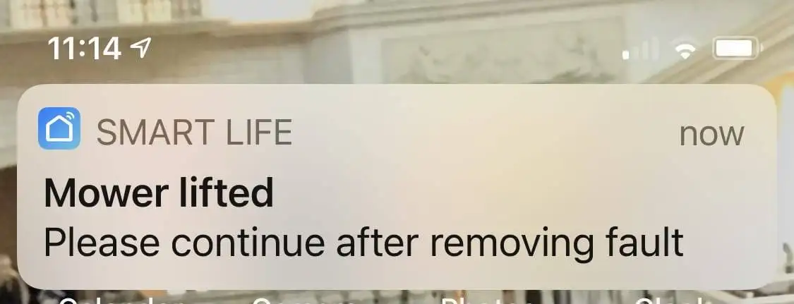 Mower lifted